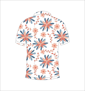 เสื้อโปโลลายดอกไม้สไตล์เรโทร พิมพ์ลายทั้งตัว เสื้อกอล์ฟแขนสั้น ชุดกีฬาทีม - Product Image 3