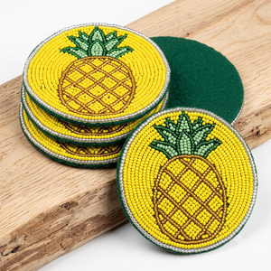 Seed Beads Beaded Embroidery Coaster Set Handmade <b>Table</b> Decor Handmade Seed Beads Embroidery Coaster Set For Dining <b>Table</b> - Product Image 1