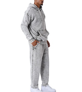 ชุดวอร์มและกางเกงขาบานสำหรับวิ่งออกกำลังกายผ้าฝ้ายเกล็ดปลาและชุด100% มีฮู้ด - Product Image 4