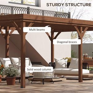 Gazebo in Legno da Esterno Originale SKU 55207963 con Tettoia e Pergola - Product Image 5