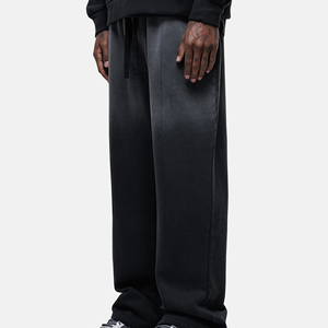 Pantalones Deportivos de Algodón Negro para Hombre, Cintura Elástica con Cordón, Corte Holgado Informal, Pierna Recta, Bolsillos Laterales, Transpirables, para Otoño - Product Image 6