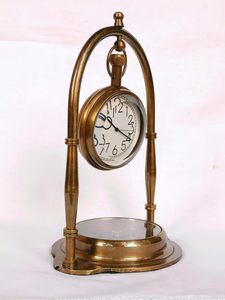 UNICORN HANDICRAFTS Horloge de bureau vintage en laiton avec boussole, mouvement à quartz, style antique, horloge décorative portable - Product Image 3