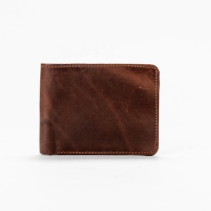 Unisex Genuine Cowhide Leather <b>Card</b> <b>Holder</b> <b>Wallet</b> open Closure and Patchwork Design - Product Image 1