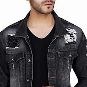 Chaqueta vaquera de color sólido de alto impacto para hombre, talla grande, transpirable, con botones, tejida, de ajuste muy cómodo. - Product Image 6