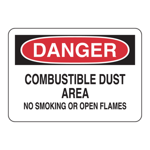Panneau de signalisation de sécurité en acier pour intérieur/extérieur, interdiction de fumer, poussière inflammable, Brady Danger, 7 x 10 pouces - Product Image 1