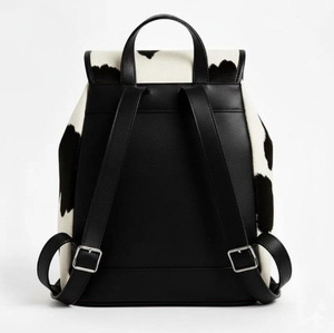 Unisex Cowhide Leather School Bag With Buckle Closure Shoulder Straps Fashionable Daily Use Travel Bagpack - Product Image 2