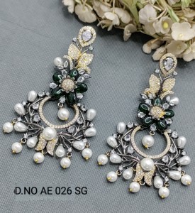 Boucles d'oreilles victoriennes à la mode à la mode Cz Ad Sku AE 026 SG C1 - Product Image 3