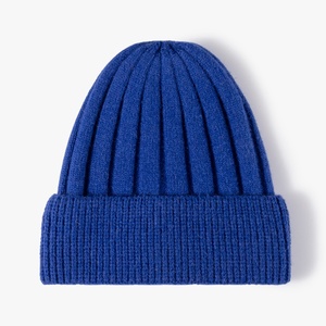 Custom <b>Winter</b> New Arrival Versatile Solid Color Beanie <b>Hats</b> Cotton Cashmere Woolen Warm <b>Men</b> Women Showing Face Design Wholesale - Product Image 2