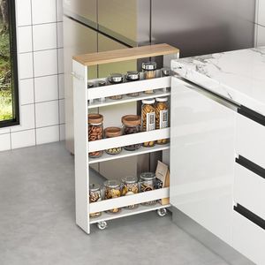 Carrello di Servizio Mobile Stretto con Ripiani Aperti per Cucina, Bagno e Soggiorno - Product Image 2