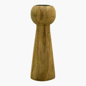 Porte-bougie en bois artisanal, décoration rustique moderne pour la maison, support de bougie de table minimaliste décoratif - Product Image 6
