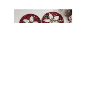 Chemin de table et assiette de présentation de haute qualité, modernes, brodés de perles de rocaille et de perles de verre, motifs canne à sucre, pour table à manger et salon - Product Image 3
