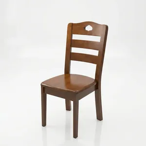 Classic Wooden Restaurant Dining Chair with <b>Ladder</b> Backrest Solid Seat and Sturdy Legs for Cafe Kitchen Home Furniture - Product Image 1