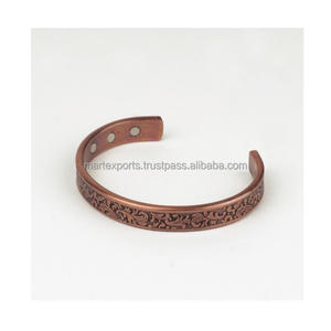 Auténtica Pulsera de Cobre Sólido, Kada Tradicional Hecha a Mano, Joyería de Moda Ajustable, Chapada en Cobre Antiguo, Unisex, Moderna - Product Image 4