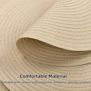 15-Inch Braided Cotton Polyester Place Mats Set <b>Heat</b> Resistant Table Mats Washable for Dinner Party Tables <b>Pack</b> of 6 - Product Image 5