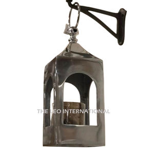 Accesorios de Metal para Colgar en la Pared, Portavelas de Concreto Único, Linterna de Aluminio Pulido Brillante - Product Image 1