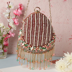 Indian Clutch with Flower Design for Elegant Evening Wear - Product Image 1