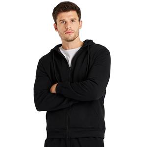 Men's <b>Black</b> Hooded Sweatshirt Regular Fit Solid Color Casual Fleece <b>Zipper</b> <b>Hoodie</b> Autumn Wear Knitted Cotton - Product Image 5