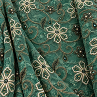 Tissu en dentelle brodé de perles, motif floral, design authentique et nouveau, pour robe décontractée, beauté intemporelle, luxe de la tradition nigériane