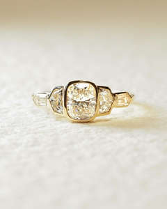 Anillo Unisex de Oro Blanco de 14k con Diamante de Corte Cojín, Cultivado en Laboratorio IGI/GIA, Estilo Vintage, para Boda/Compromiso, Regalo de Aniversario - Product Image 1