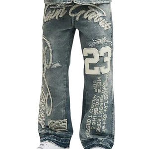 Ensemble veste et pantalon en jean durable à prix de gros – Veste et pantalon en jean oversize écoresponsables pour un style décontracté - Product Image 3