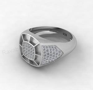 Solid 925 Silver 14mm Cushion Mens Blank Bezel Signet <b>Ring</b> Pave CZ 14k Gold Plated Keepsake Breastmilk <b>Ashes</b> Resin DIY Jewelry - Product Image 6