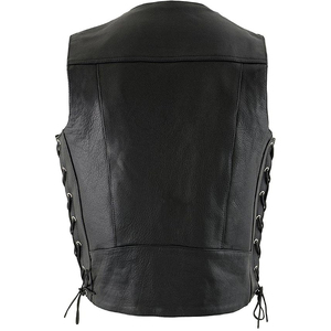 Chaleco de Motociclismo Samroz Sports, de Cuero Genuino, Personalizado, Casual, con Cierre de Cremallera en V, Precios Económicos al por Mayor, Transpirable, para Hombre - Product Image 2