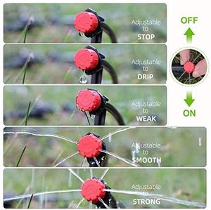 Emisor de Microgoteo Ajustable de 8 Orificios, PP Rojo y Negro, para Tubo de 1/4 de Pulgada, Uso en Sistemas de Riego para Jardines e Invernaderos - Product Image 6