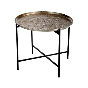 High Trending Elegant Golden Round Metal Accent Coffee <b>Table</b> <b>Space</b>-<b>Saving</b> Decorative <b>Table</b> for Living Room - Product Image 6