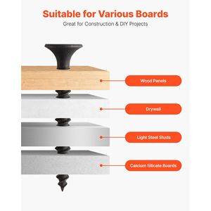 Tornillos Autoperforantes para Paneles de Yeso de Acero de Aleación de Alta Dureza # 6 tornillos para paneles de yeso y madera de 1-1/4 pulgadas de longitud, en rollo, multiusos - Product Image 2