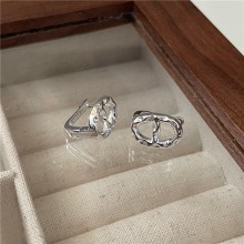 Pendientes de Plata de Ley S925 con Textura de Nariz de Cerdo, Personalizados, Estilo Coreano, Sencillos, Venta al por Mayor de Joyería - Product Image 3