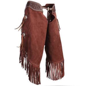 BAND BROTHERS - Chaps Vaqueros de Cuero Genuino 100% Suave y Transpirable para Hombre, de Alta Calidad, con Hebillas y Flecos Personalizables, para Equitación - Product Image 1