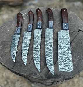 Ensemble de couteaux de chef professionnels en acier forgé à haute teneur en carbone, manche ambidextre en os, couteaux utilitaires durables pour OEM - Product Image 4
