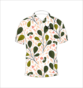 Polo personnalisé à motif de feuilles botaniques, polo de golf à sublimation, manches courtes, vêtements de sport décontractés pour équipe - Product Image 5