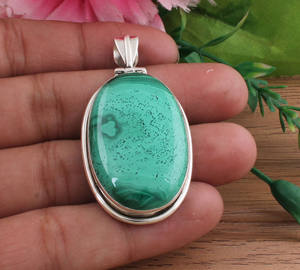 Collar Unisex con Colgante Grande de Circonita Natural, Plata de Ley 925, Chapado en Platino, Joyería Vintage con Piedras Preciosas, Dijes Hechos a Mano de Mohave - Product Image 1