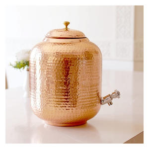 Premium Hammered Copper Water <b>Cooler</b> with Leakproof Tap for Elegant Kitchen and Hotel Beverage Service - Product Image 1