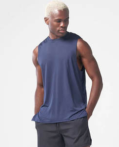 Camiseta sin mangas de hip hop de calle alta Logotipo personalizado Algodón Hombres 250G Algodón Camiseta sin mangas de algodón transpirable Camisetas - Product Image 2