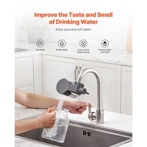 Filtro Acqua Intelligente Orizzontale da Rubinetto in Fibra di Carbonio, Purificatore per Lavello che Rimuove Cloro e Piombo, con 3 Filtri Certificati ROHS - Product Image 3