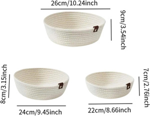 Farmhouse Cotton Rope Tray Decorative Storage Solution Woven Cotton Rope Tray for Nursery and Toy Storage OEM ODM Wholesale - Product Image 4