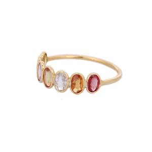 Bague de mariage demi-éternité en or 18 carats avec tourmaline - Product Image 3