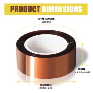 2 Rotoli di Nastro Adesivo Resistente al Calore ad Alta Temperatura da 20mm per Trasferimento Termico e Sublimazione, Senza Residui - Product Image 2