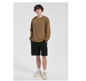 Men's Red Long Sleeve Cotton Jersey T-Shirt O-Neck Regular Fit Casual Solid Color - Product Image 5