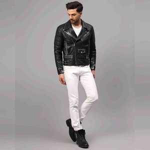 Chaqueta de Cuero para Hombre, Nueva Colección de Invierno, Color Negro con Bolsillos, Material Resistente, Logotipo Frontal, Gran Venta - Product Image 3