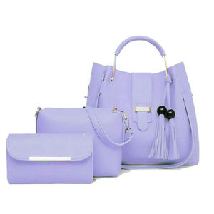 Genuine Leather 3 in 1 Tote Bag <b>Set</b> <b>Waterproof</b> Zipper Shoulder Crossbody Handbag Women Large Capacity - Product Image 2