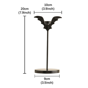 Portavelas Metálico con Forma de Ala de Murciélago, Portavelas Vampírico para Halloween, Portavelas Espeluznante con Forma de Murciélago - Product Image 6