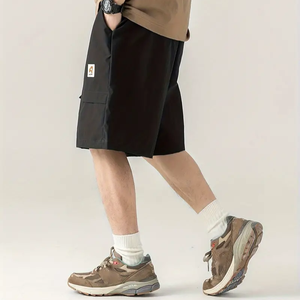 Men's Cotton Double <b>Layer</b> Breathable Mesh Shorts Casual <b>Mid</b>-Waist Straight Style Anti-Wrinkle Eco-Friendly Outdoor Sports - Product Image 5