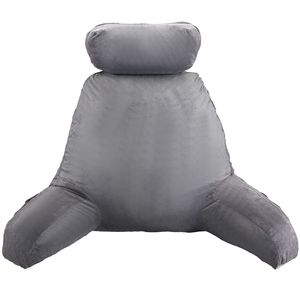 Large Bed & Reading <b>Pillow</b> with Removable Headrest Washable Short V Shredded <b>Memory</b> Foam 3 Pockets for Bed Rest & Reading - Product Image 1
