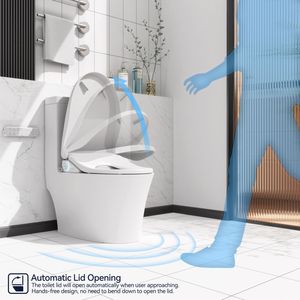 Siège de toilette intelligent avec bidet intégré, siège chauffant réglable et bouton latéral pour la température et la pression de l'eau, bidet portable avec fonction eau - Product Image 6
