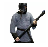 Armure traditionnelle en chaîne métallique, artisanale, costume médiéval pour événements historiques, cosplay et exposition