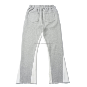 Pantalon de survêtement gris en toile respirant pour homme Whiteaura International avec bande latérale blanche, taille élastique, décontracté et léger en maille - Product Image 3