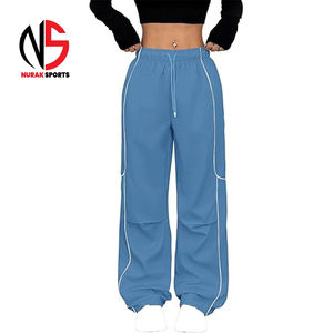 Pantalon de survêtement large en nylon pour homme Nurak, coupe décontractée, taille élastique, coupe-vent, color block, style streetwear, collection 2026 - Product Image 5